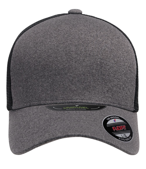 Flexfit 5511UP Unipanel Trucker Cap with Custom Leather Patch