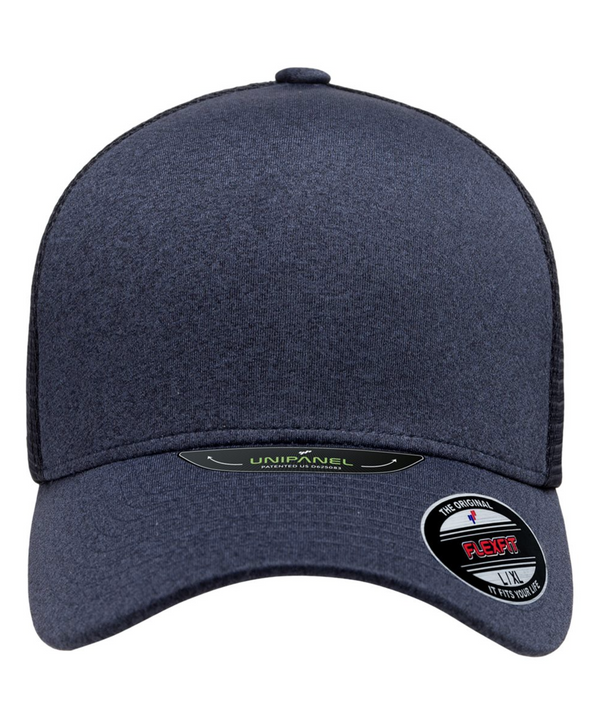 Flexfit 5511UP Unipanel Trucker Cap with Custom Leather Patch