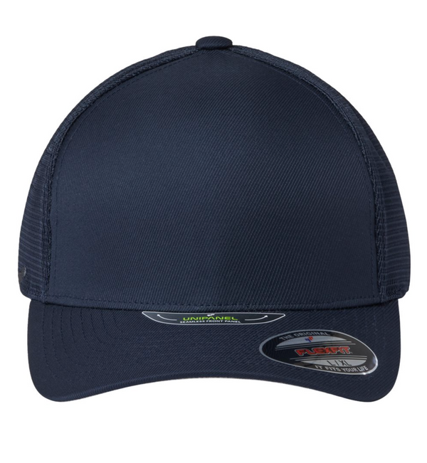 Flexfit 5511UP Unipanel Trucker Cap with Custom Leather Patch