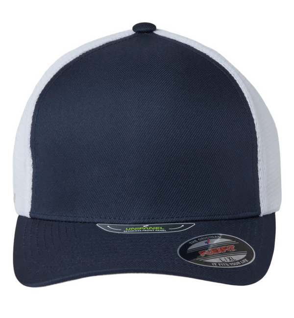 Flexfit 5511UP Unipanel Trucker Cap with Custom Leather Patch