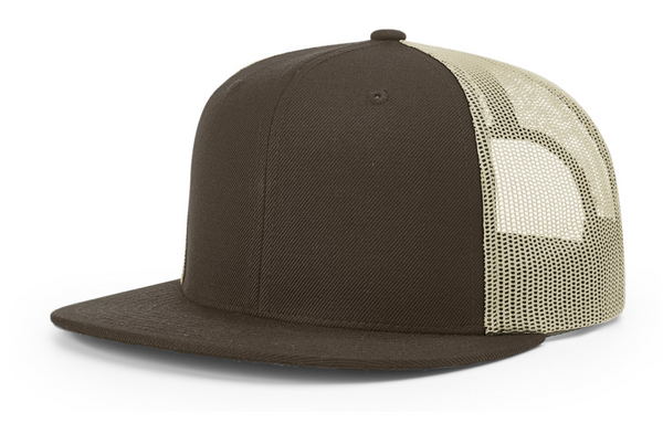 Richardson 511 Acrylic-Wool Blend Flatbill Trucker with Custom Leather Patch