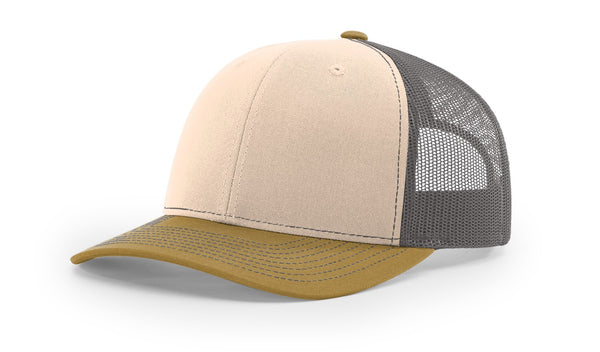 Richardson 112 Trucker Cap with Custom Leather Patch (Tri-Color)