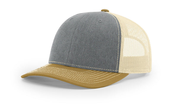 Richardson 112 Trucker Cap with Custom Leather Patch (Tri-Color)