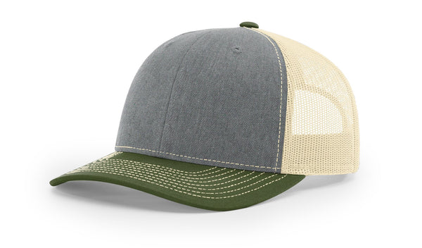 Richardson 112 Trucker Cap with Custom Leather Patch (Tri-Color)