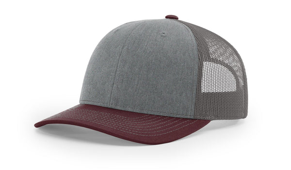 Richardson 112 Trucker Cap with Custom Leather Patch (Tri-Color)